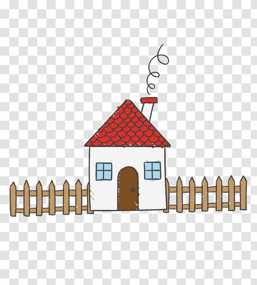 Fence House Computer File - Facade - Vector Cartoon And Transparent PNG