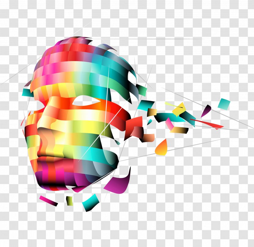 Template Pixel Face - Abstract Geometric Square With Transparent PNG