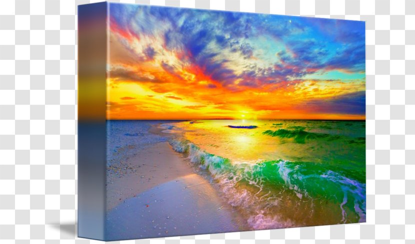 Shore Painting Eszra Canvas Gallery Wrap - Ocean - Beach Sunset Transparent PNG