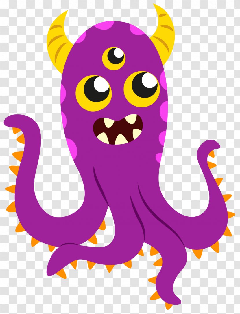 Drawing Octopus Cartoon Clip Art - Violet - Purple Transparent PNG