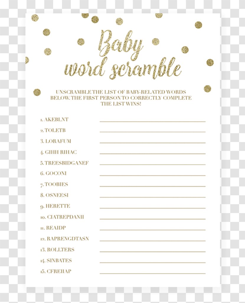 Scrabble Oriental Trading Company Baby Shower Word Scramble Game Search Transparent PNG