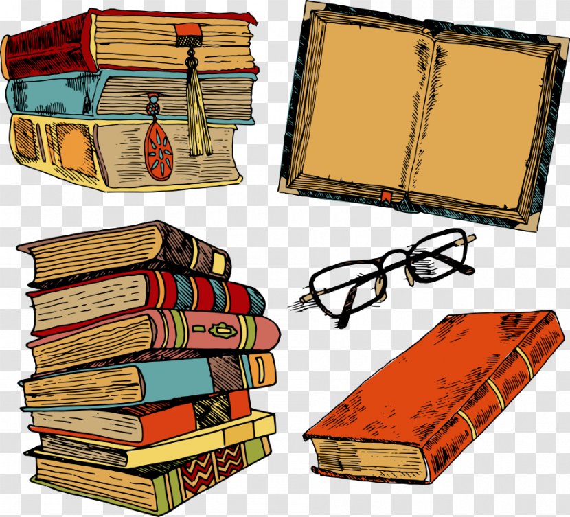 Book Drawing Sketch - Stock Photography - Vector Hand-painted Vintage Books Transparent PNG