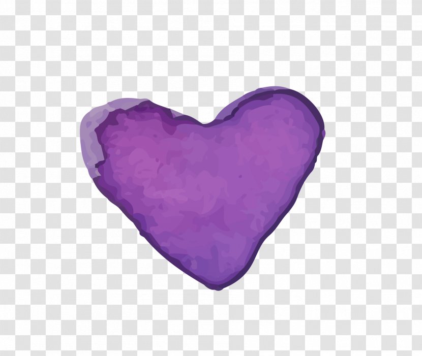 Gouache Hand-painted Heart-shaped Vector - Violet - Petal Transparent PNG
