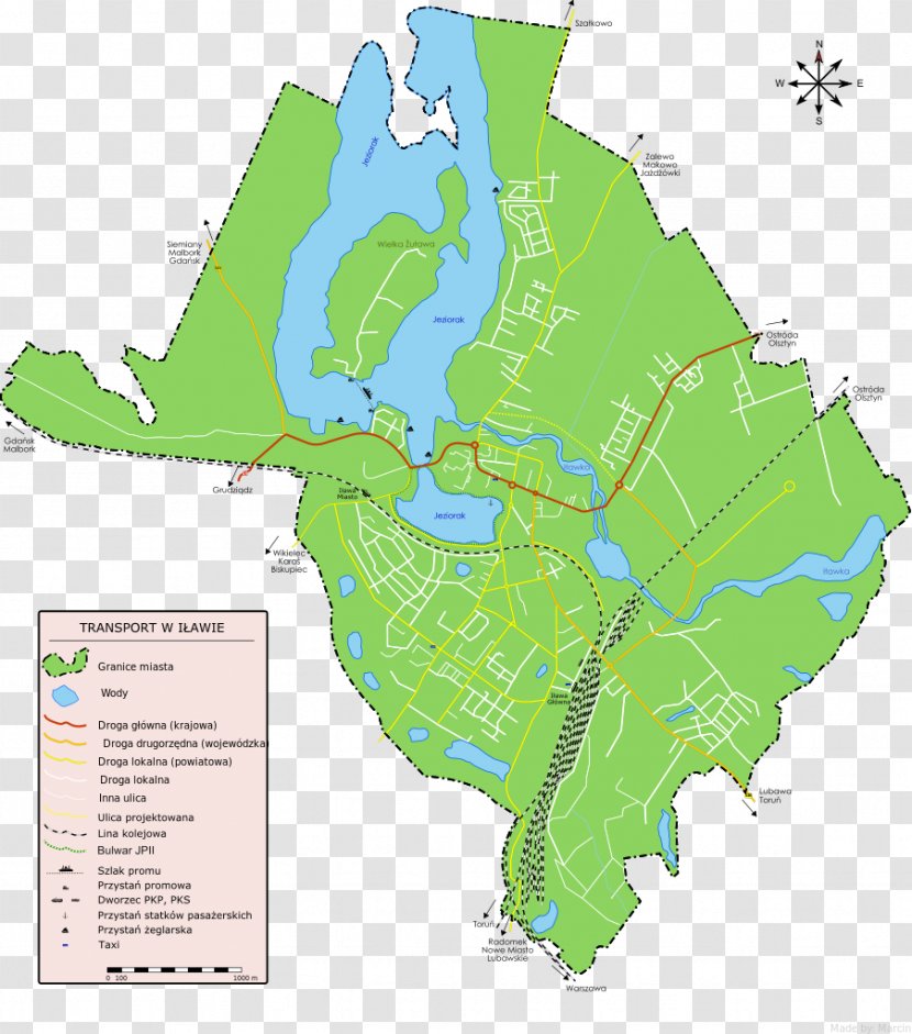 Blank Map City Atlas Iława - Area Transparent PNG