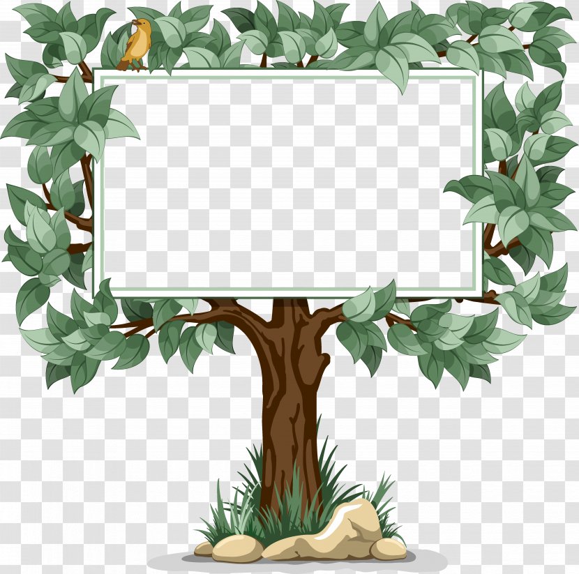 Placard Clip Art - Flowerpot - Tree Frame Transparent PNG
