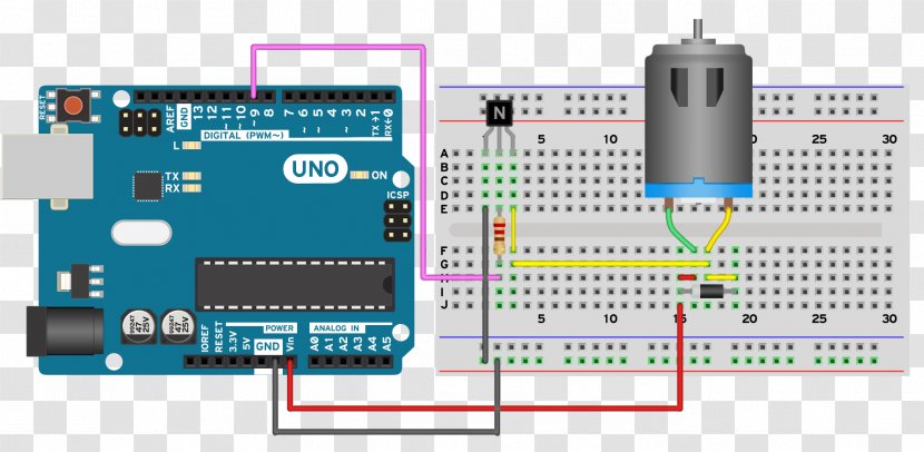 Arduino Mega 2560 Transistor I²C Electronics - Breadboard - Engineering Transparent PNG