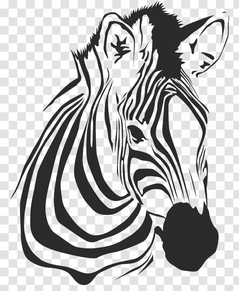 Wall Decal Sticker Zebra - Monochrome Photography Transparent PNG