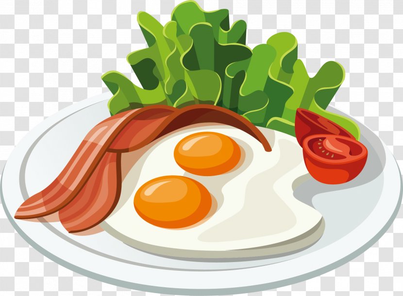 Hamburger Bacon Breakfast Pancake Clip Art - Cuisine - Green Vegetables Egg Transparent PNG