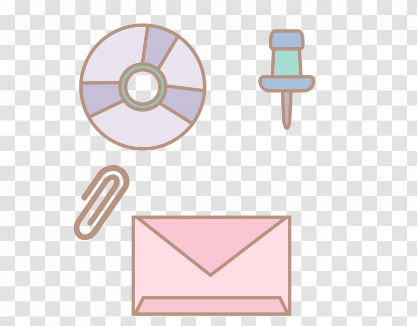 Paper Cartoon Drawing Pin - Pink - Envelopes Pushpin Transparent PNG