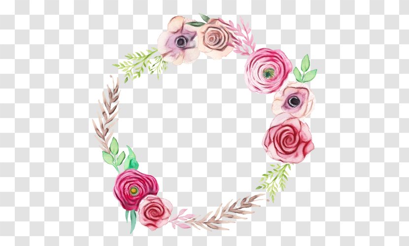 Watercolor Wreath Background - Pink - Rose Order Transparent PNG