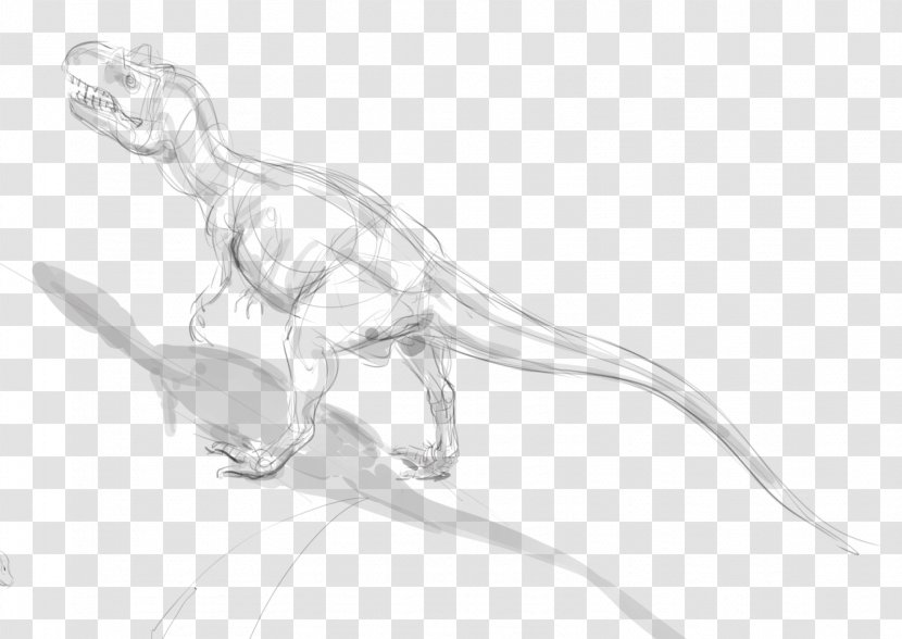 Velociraptor Tyrannosaurus Drawing Line Art Sketch - Wing - Scribbles Transparent PNG