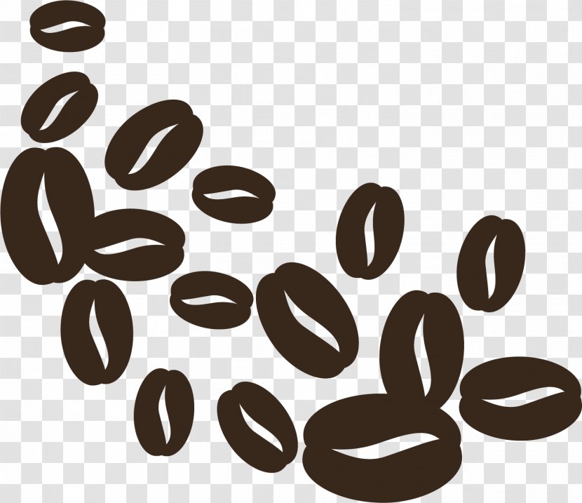 Coffee Bean Cafe Brown - Hand Painted Beans Transparent PNG