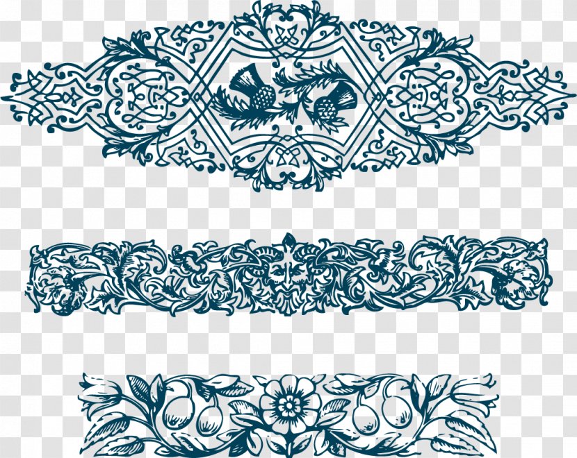 Blue Pattern - Black And White - Hand-painted Vector Pen Transparent PNG