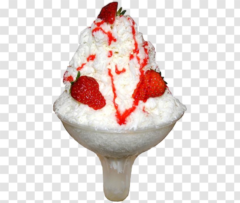 Strawberry Ice Cream Sundae Frozen Yogurt - Cone - Milk Is Soaked In Transparent PNG