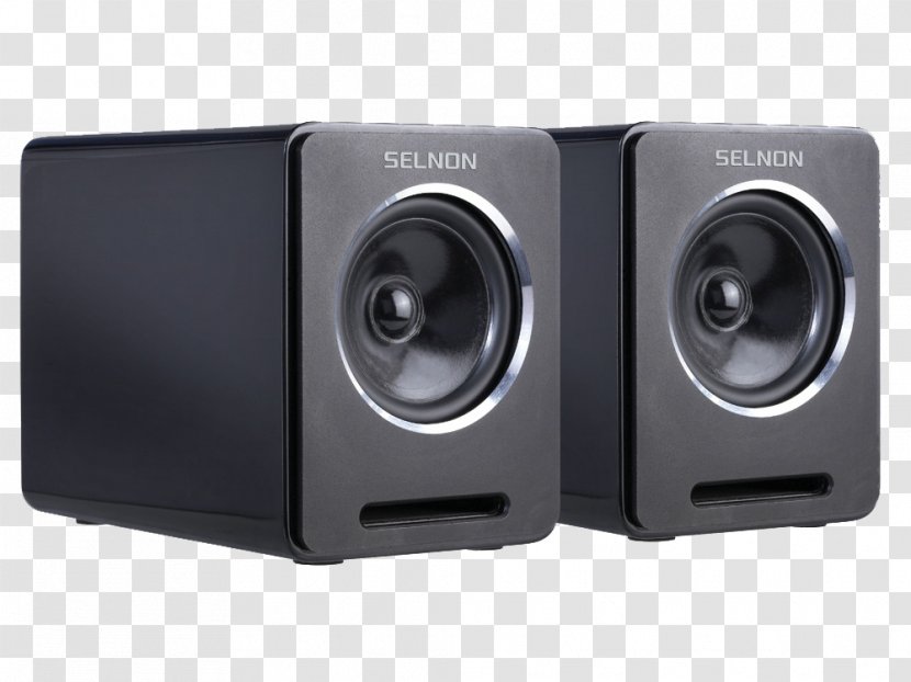 Computer Speakers Subwoofer Loudspeaker Studio Monitor - Speaker - Atmospheric Black Transparent PNG
