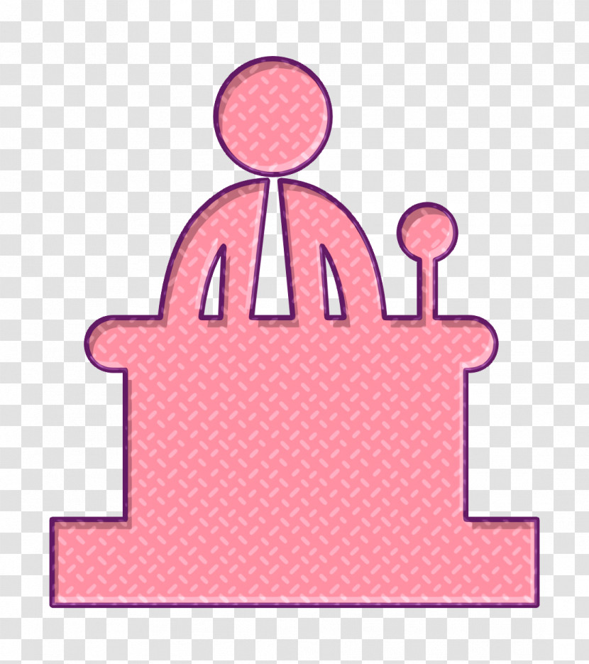 Mic Icon People Icon Businessman Talking With A Mic Behind A Table Icon Transparent PNG