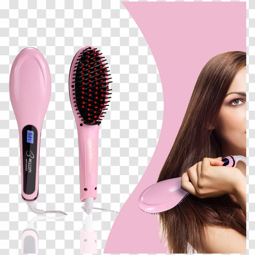 Hair Iron Comb Hairbrush Straightening - Hairstyle Transparent PNG