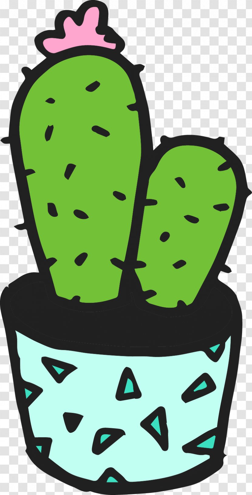 Rubber Stamp Cactaceae Plant Pattern - Green Cactus Transparent PNG