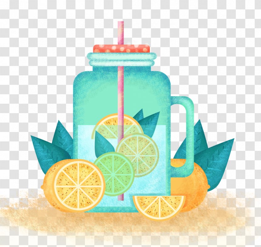 Cocktail Juice Drink Lemon - Hand-painted Glass Transparent PNG