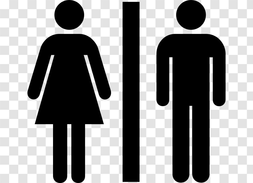 Unisex Public Toilet Bathroom Clip Art - Black And White Transparent PNG