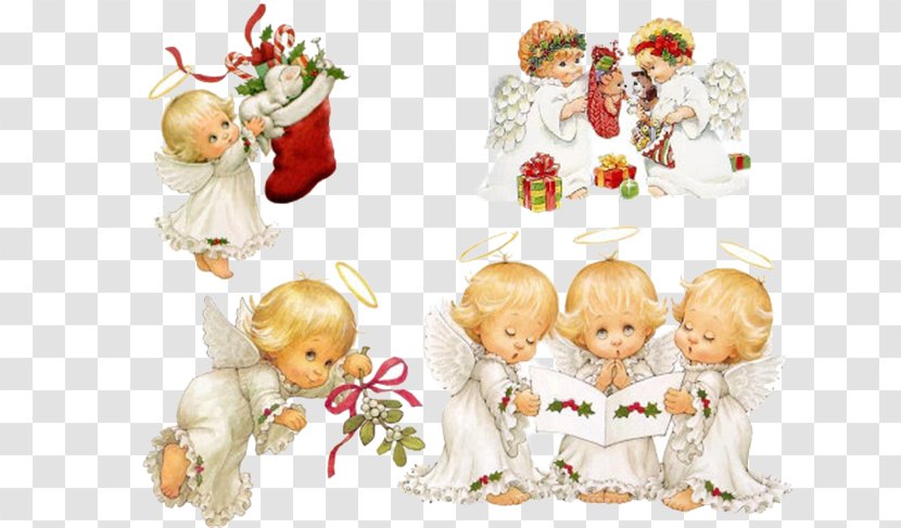 Cherub Christmas Angel Holiday Clip Art - Drawing - Hand-painted Angels Transparent PNG
