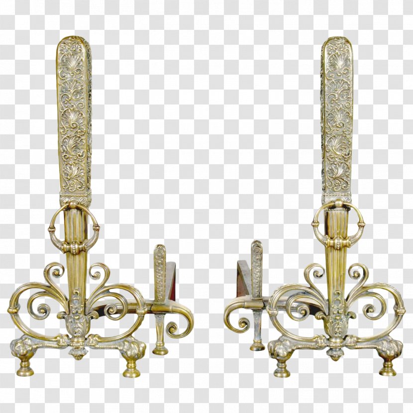 Andiron Wrought Iron Antique Fireplace Brass - Bronze - Design Transparent PNG