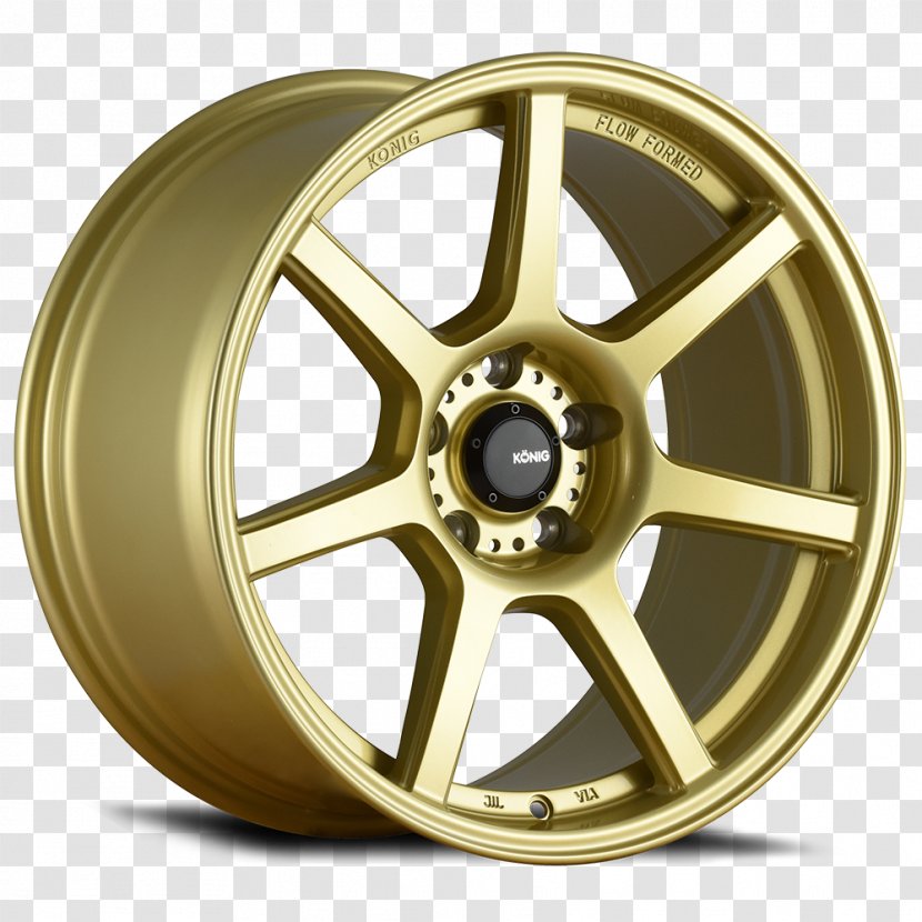 Custom Wheel Car Rim Spoke - Gold Paint Transparent PNG