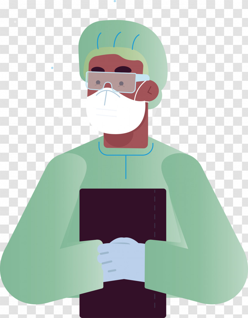 Facial Hair Cartoon Character Green Outerwear Transparent PNG