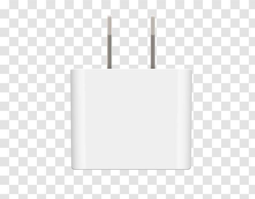 Rectangle - White - Cell Phone Charger Plug Transparent PNG