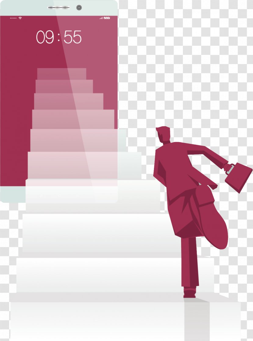 Graphic Design Creativity Love - Red - Creative Leisure Business People To Take The Stairs Phones Transparent PNG