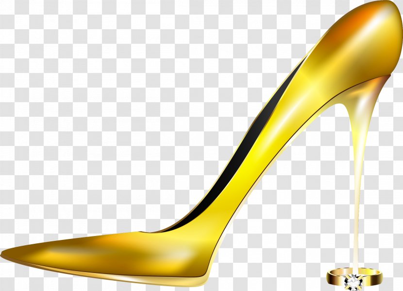 High-heeled Footwear Shoe Gold - High Heeled - Heels Transparent PNG