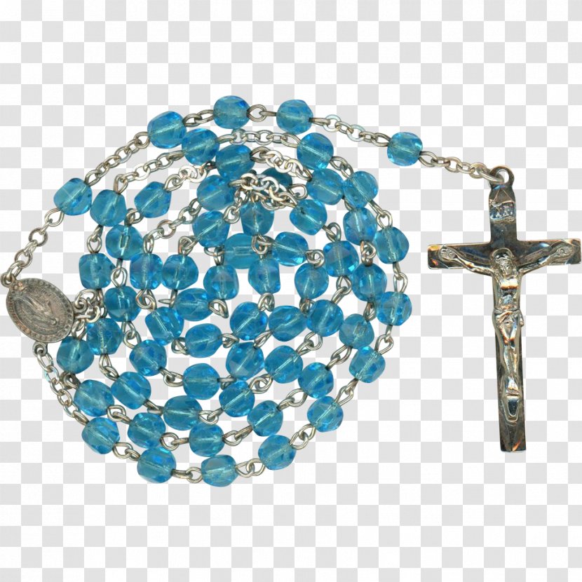 Turquoise Rosary Bead Bracelet Jewellery - Religious Item - Praying Hands With Beads Transparent PNG