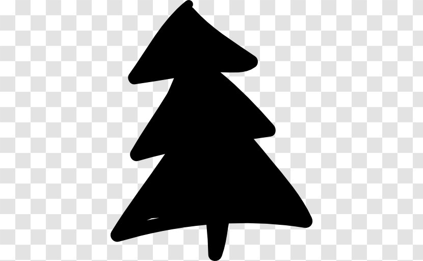 Christmas Tree - Black And White Transparent PNG