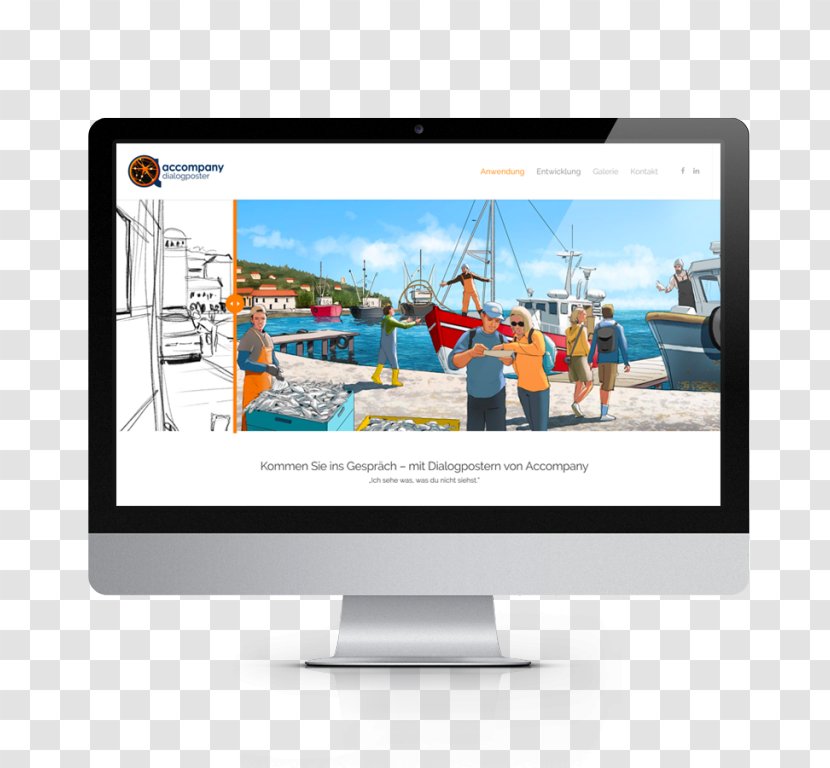 Web Design Development Customer Service - Computer Monitor - Social Poster Mockup Transparent PNG