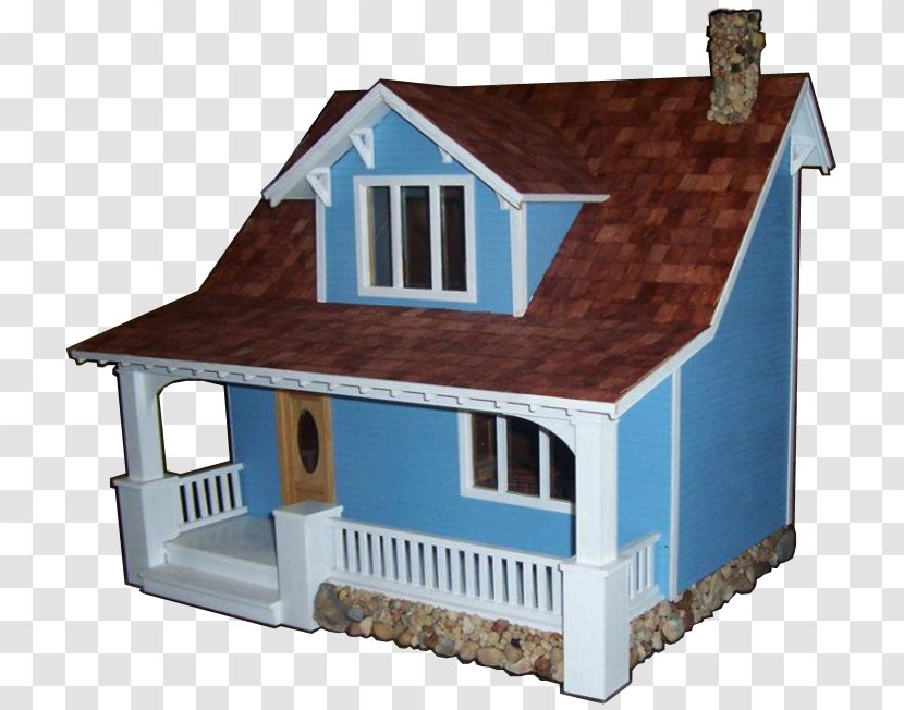 Toy Dollhouse Bungalow - Blue Transparent PNG