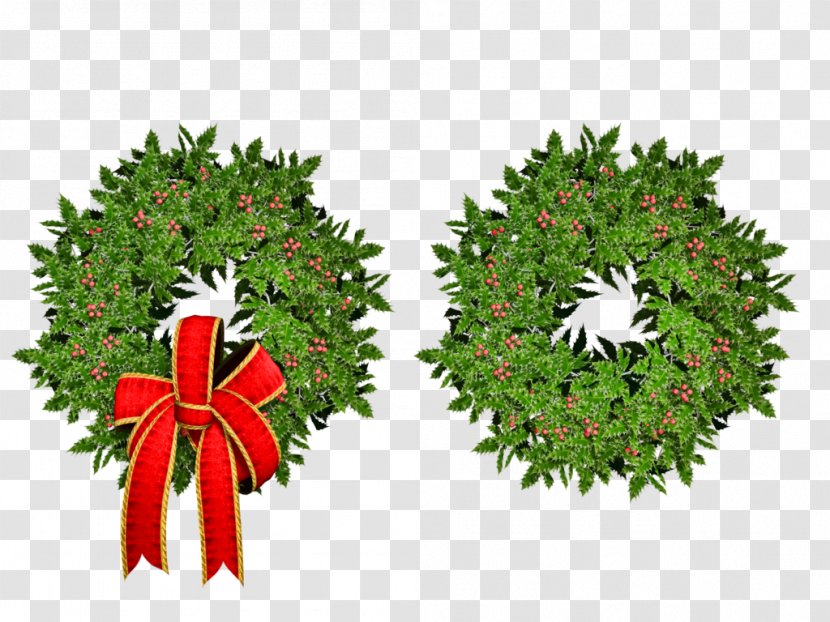Laurel Wreath Christmas Ornament Art - Evergreen Transparent PNG