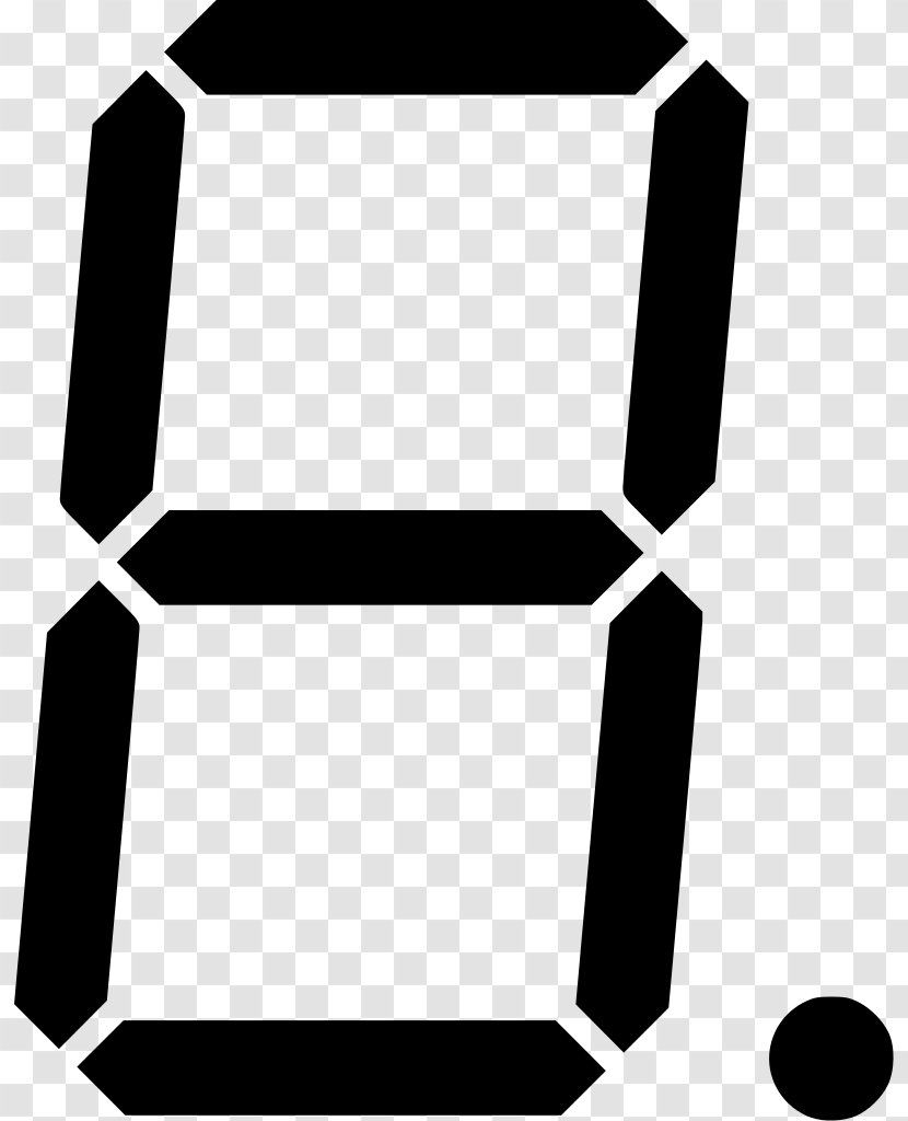 Sticker Redbubble Number - Black And White - Sevensegment Display Transparent PNG