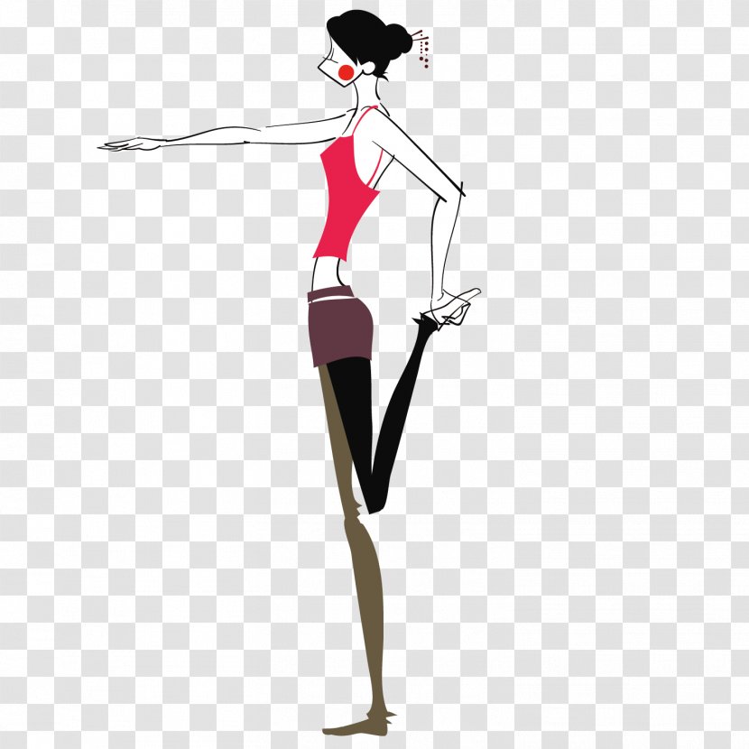 Cartoon Yoga Illustration - Silhouette - Vector Beauty Transparent PNG