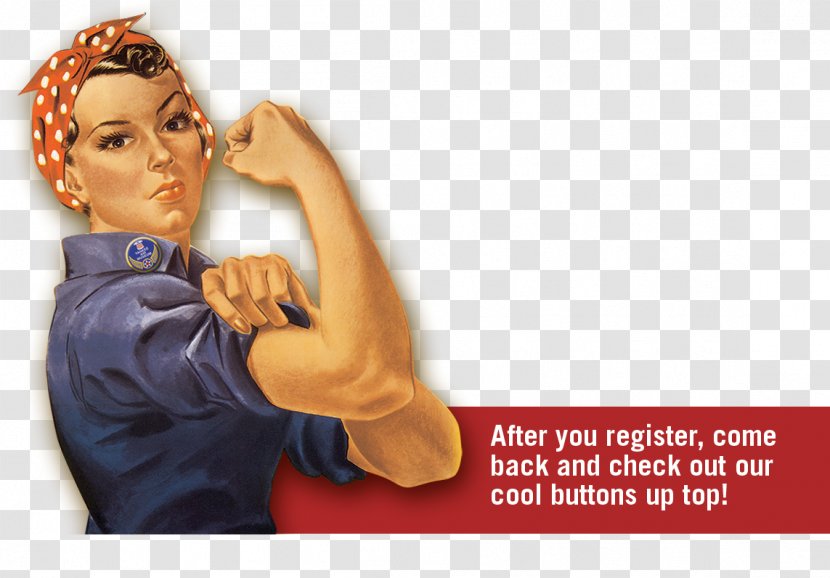 We Can Do It! Woman Rosie The Riveter Women's Rights Zazzle - Arm Transparent PNG