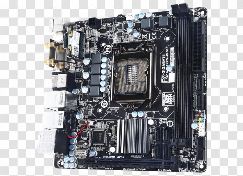 Intel LGA 1150 Mini-ITX Motherboard Gigabyte Technology - Gaz97nwifi Transparent PNG