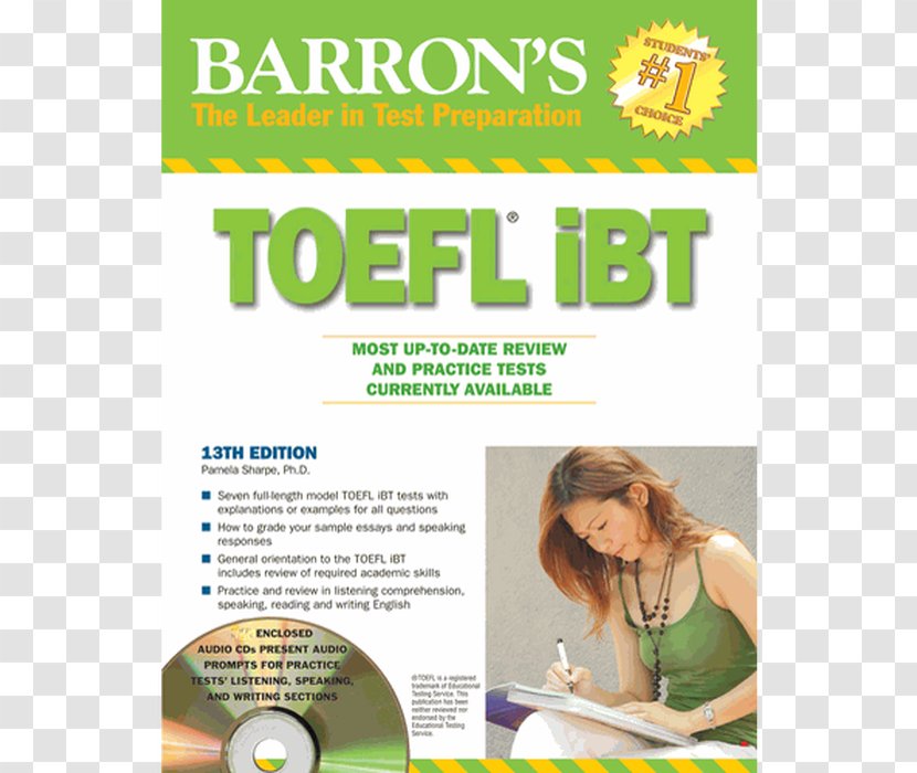 Test Of English As A Foreign Language (TOEFL) Barron's TOEFL IBT Superpack Strategies And Tips With MP3 CDs, 2nd Edition: Outsmart The Ibt IBT: Internet-based - Compact Disc - Book Transparent PNG