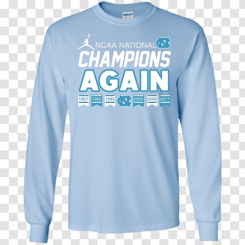 Long-sleeved T-shirt Bluza - Blue - Unc National Champions Transparent PNG