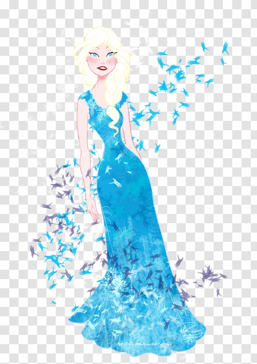 Fashion Design Turquoise Dress Art - Tree - Elsa Transparent PNG