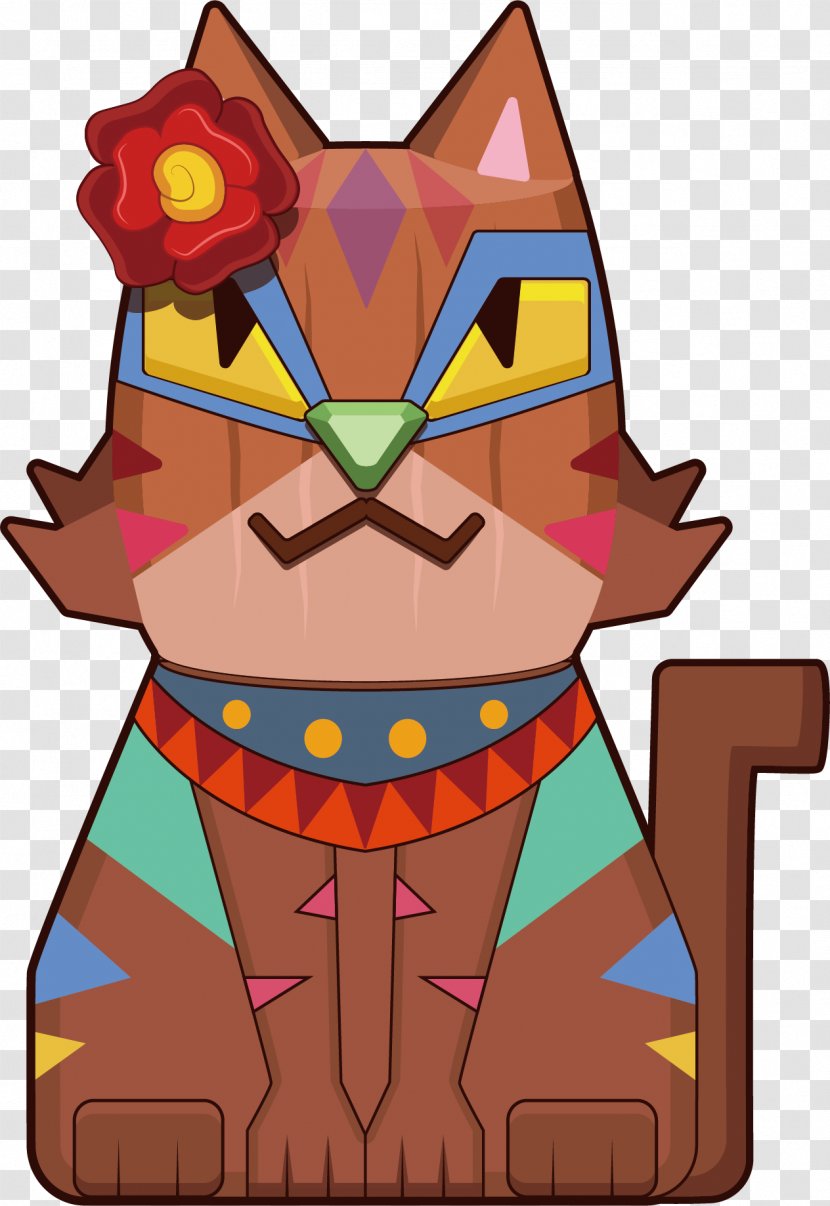 Cat Euclidean Vector Illustration - Tiki - Hand-painted Cute Kitten Transparent PNG