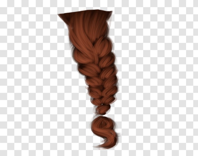 Long Hair Brown Caramel Color Coloring - Braid Drawing Transparent PNG
