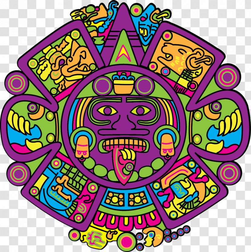 Aztec Sun Stone Aztecs Calendar History - Pennant Transparent PNG