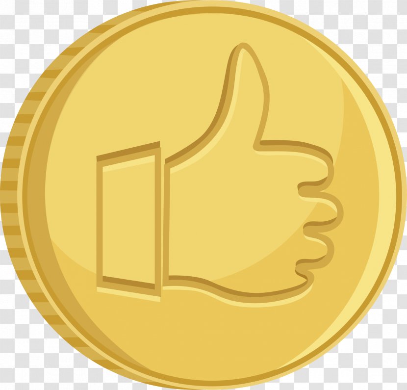 Thumb Signal Coin Gold Clip Art Transparent PNG