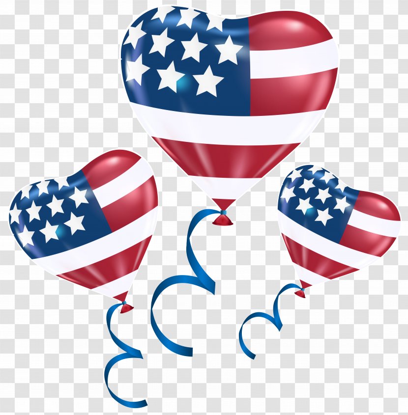 0 Clip Art - Flag - USA Heart Balloons Image Transparent PNG