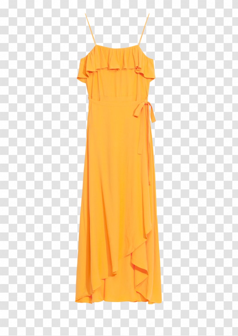 Cocktail Dress Ruffle Clothing Sleeve - Orange Transparent PNG