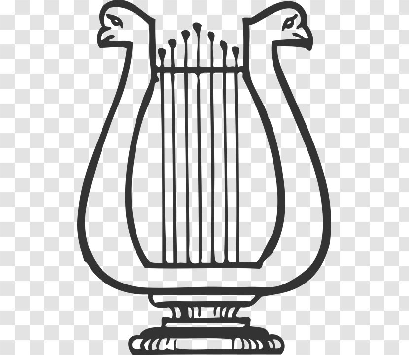 Lyre Harp Clip Art - Flower - Strings Vector Transparent PNG